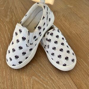 Disney White and Black Slip-On Sneakers